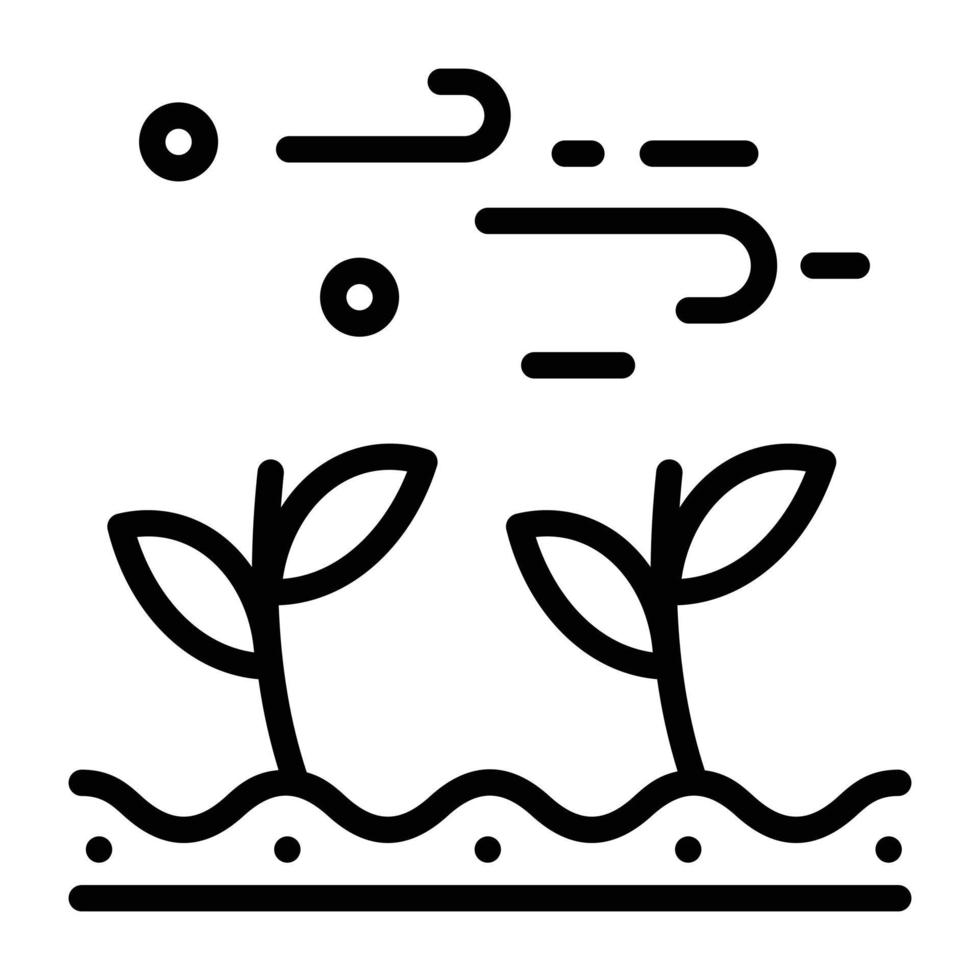 A handy linear icon of windstorm vector