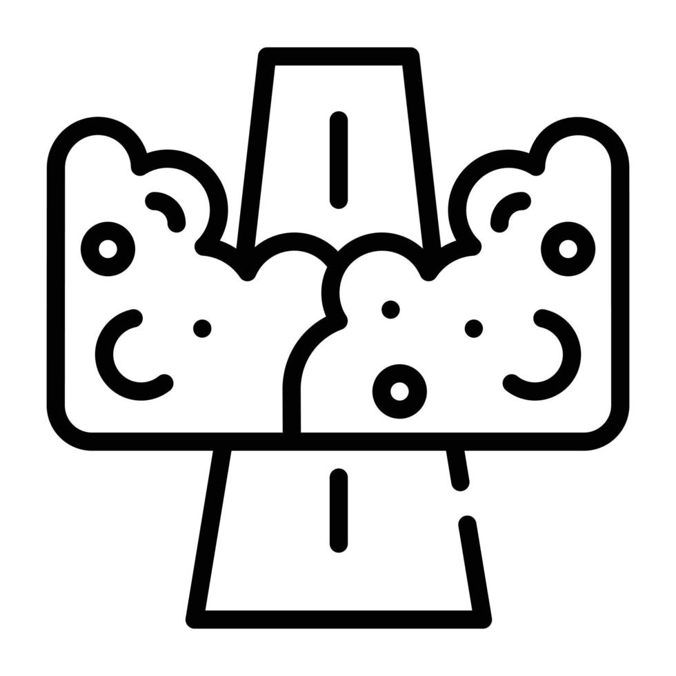 A linear icon design of mudslide vector