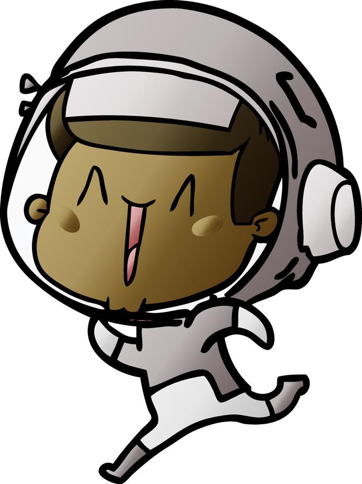 happy cartoon astronaut vector
