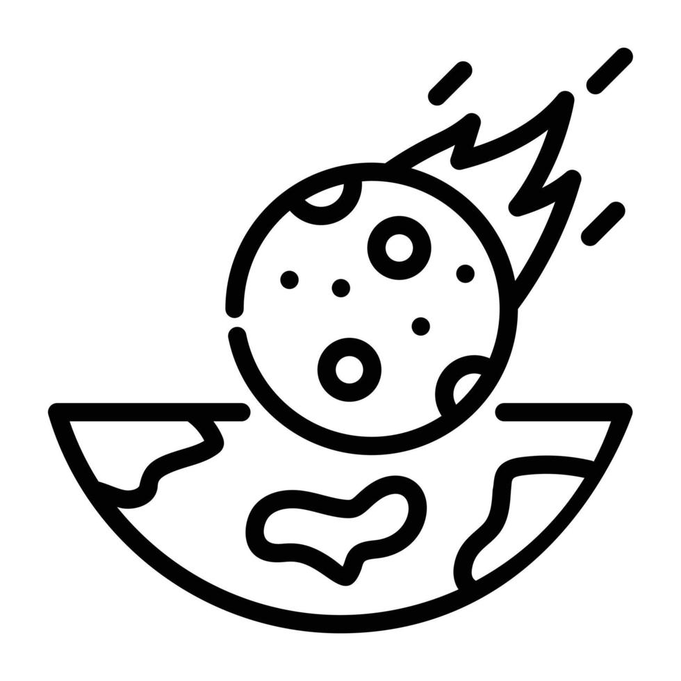 Premium outline icon of comet disaster vector