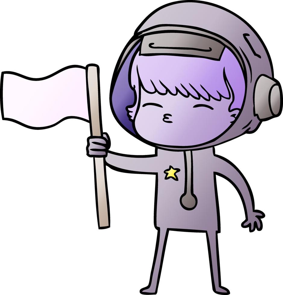 cartoon curious astronaut vector