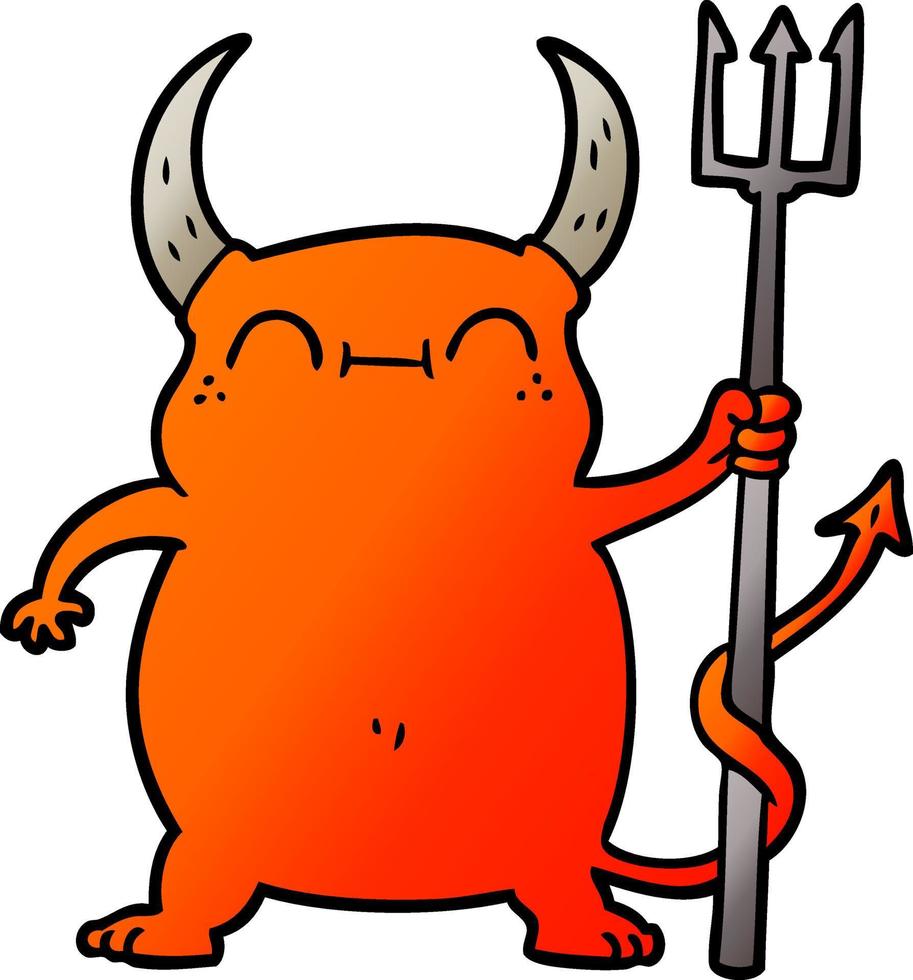cartoon little devil vector