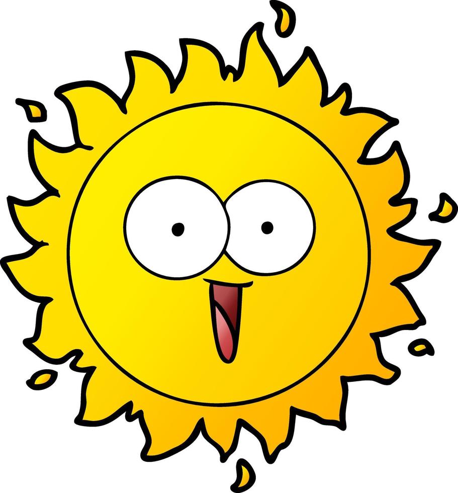 happy cartoon sun vector