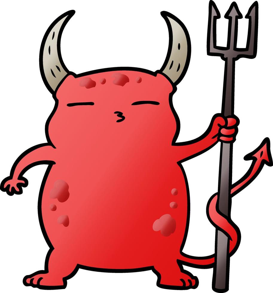 cartoon little devil vector