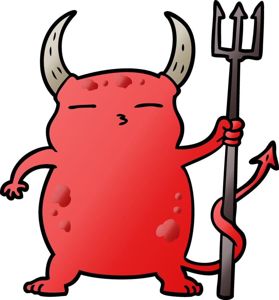 pequeño diablo de dibujos animados vector