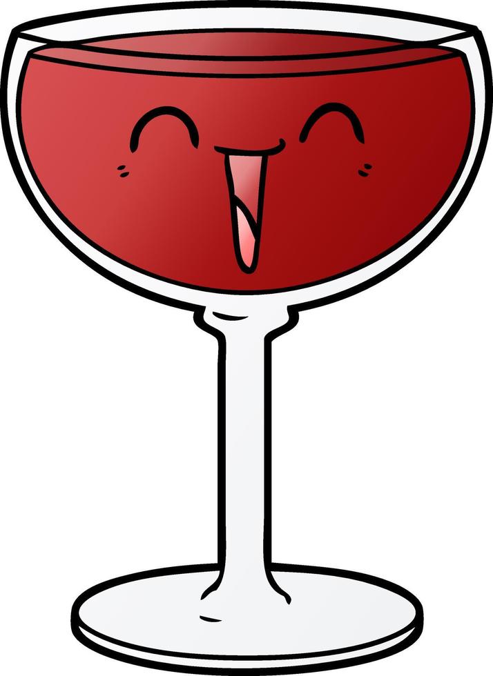 cartoon glass of wine vector