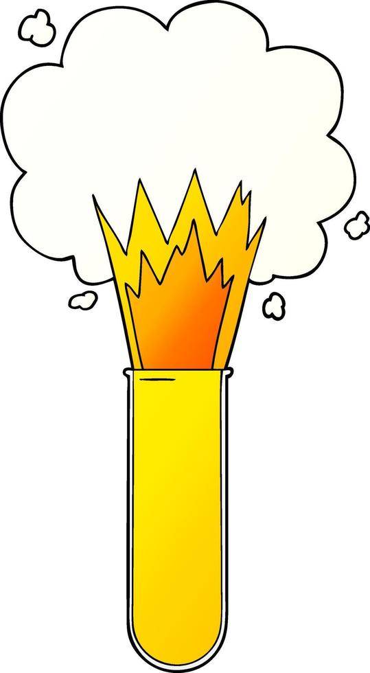 cartoon exploding chemicals in test tube vector