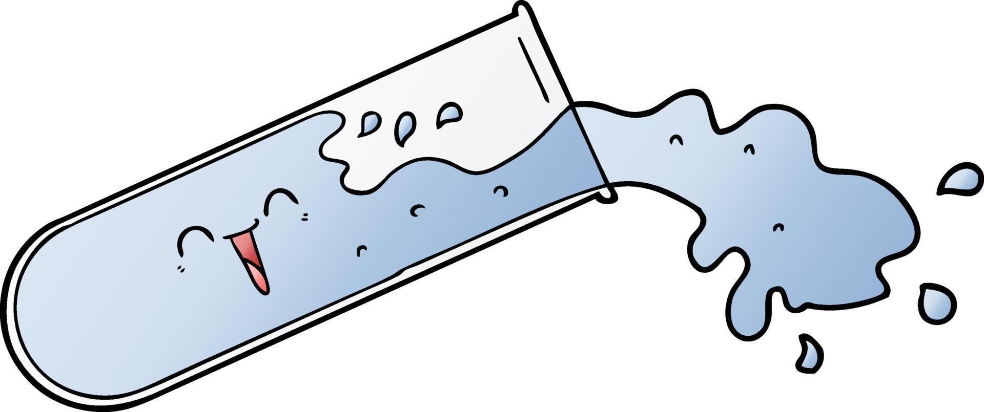 cartoon test tube spilling vector