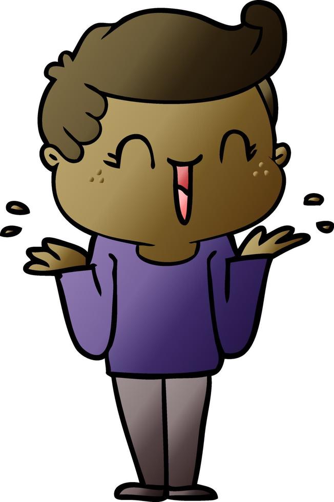 cartoon laughing boy vector