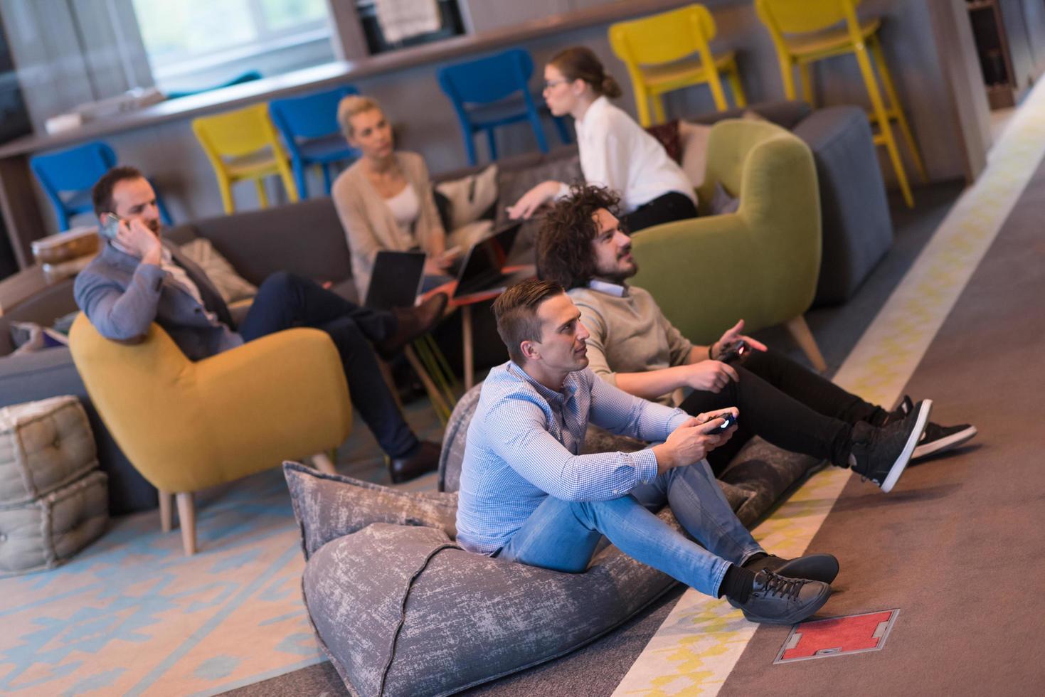 startup Office Workers Playing computer games photo