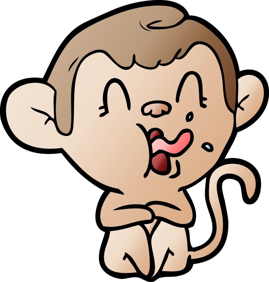 crazy cartoon monkey vector