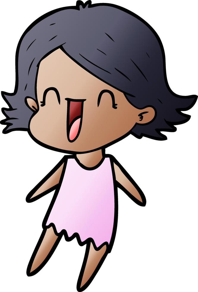 cartoon happy woman vector