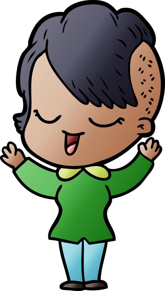 niña feliz de dibujos animados vector