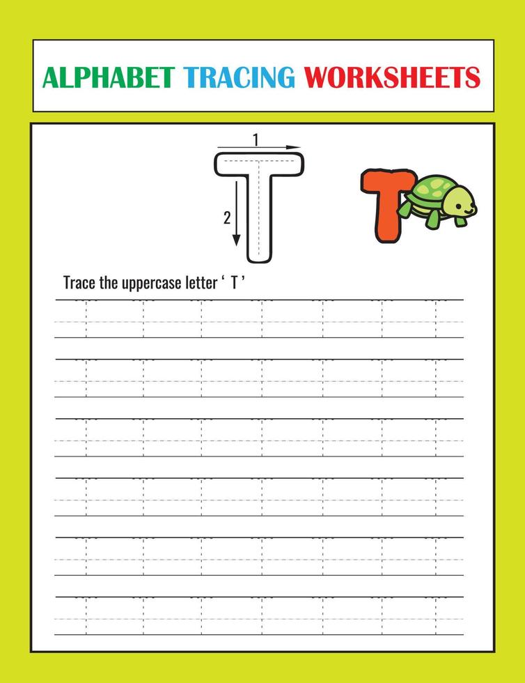 Printable Alphabet Tracing Worksheets vector