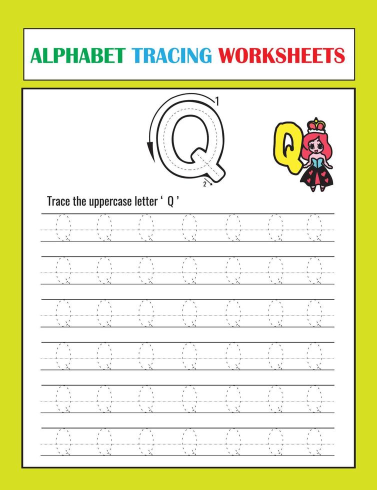 Printable Alphabet Tracing Worksheets vector