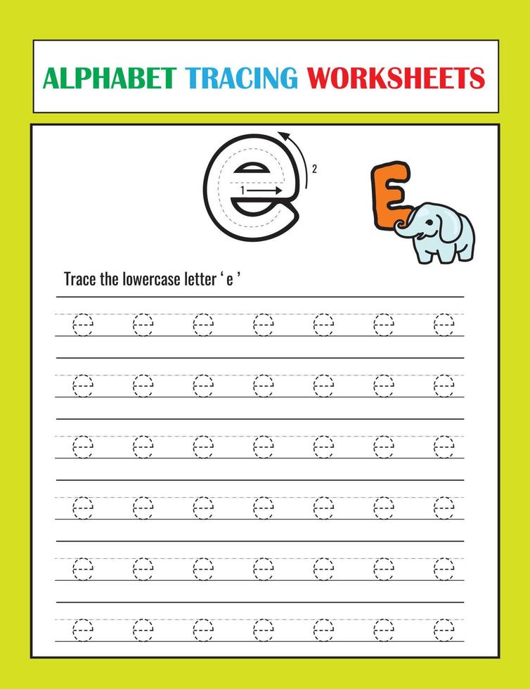 Printable Alphabet Tracing Worksheets vector