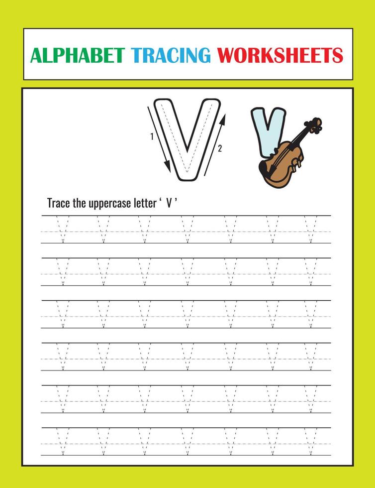 Printable Alphabet Tracing Worksheets vector