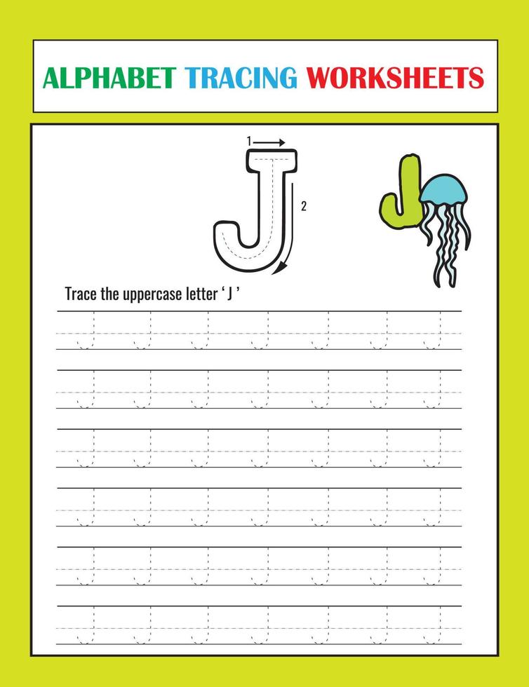 Printable Alphabet Tracing Worksheets vector