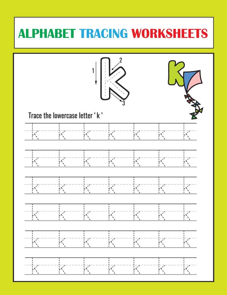 Printable Alphabet Tracing Worksheets vector