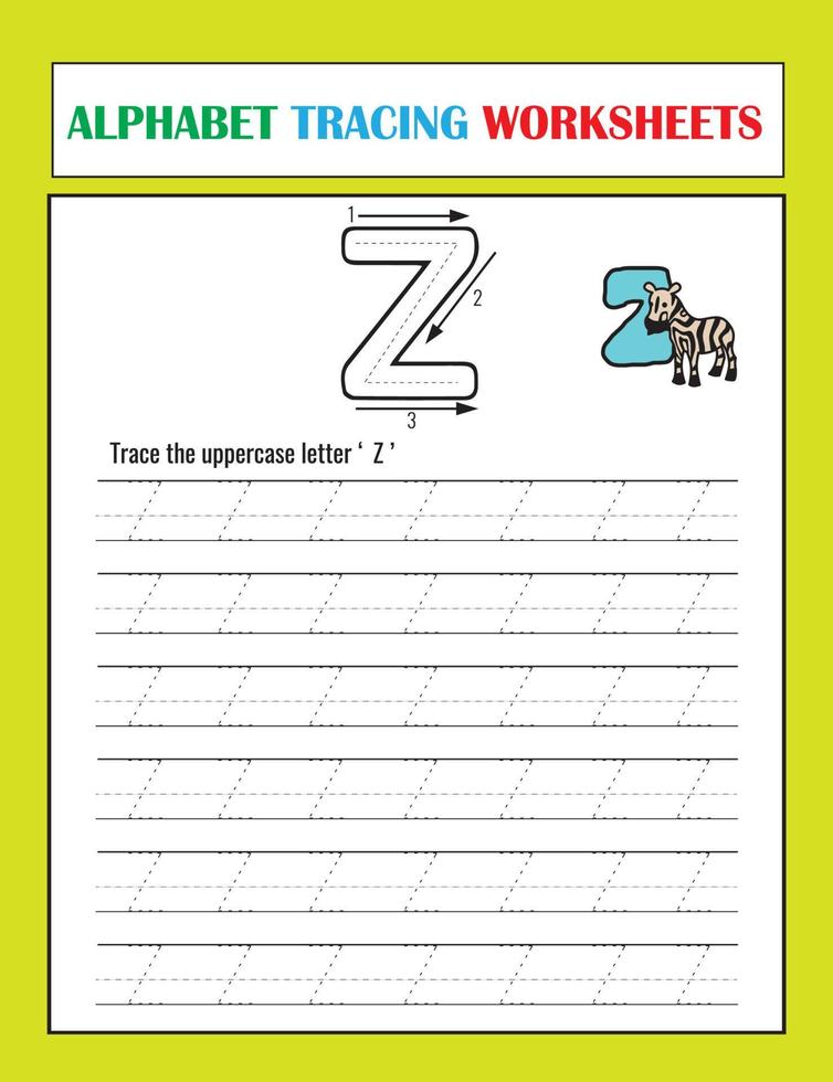 Printable Alphabet Tracing Worksheets vector