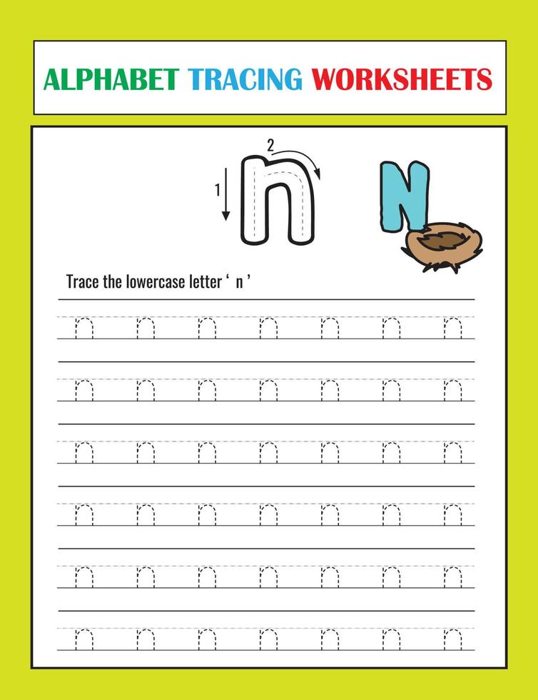 Printable Alphabet Tracing Worksheets vector