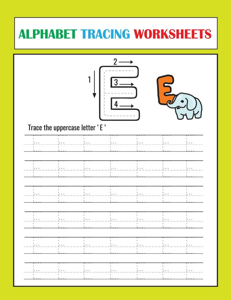 Printable Alphabet Tracing Worksheets vector