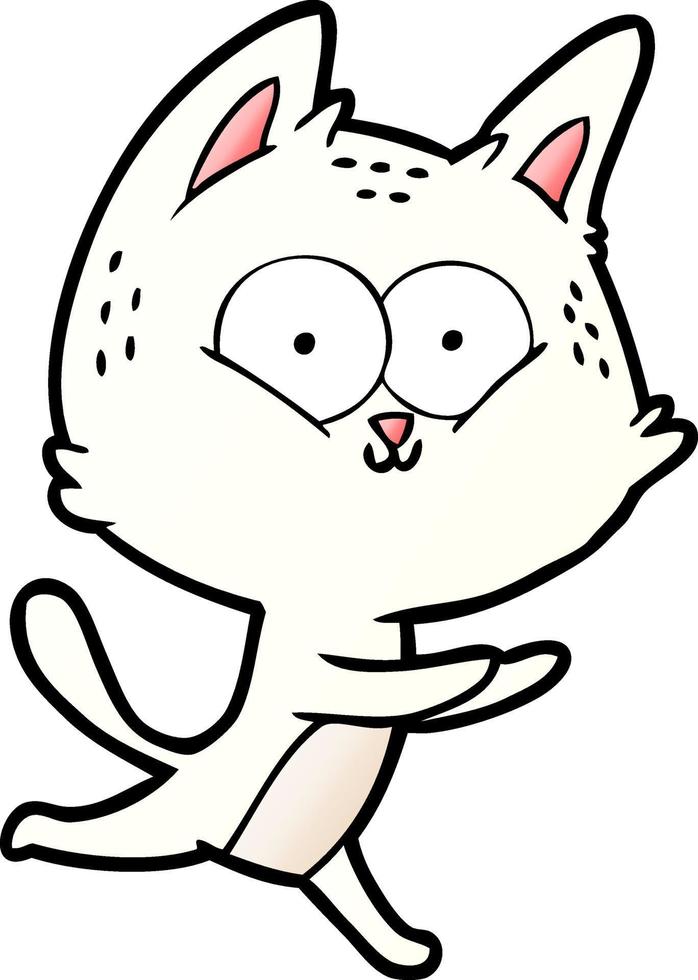 cartoon cat running vector