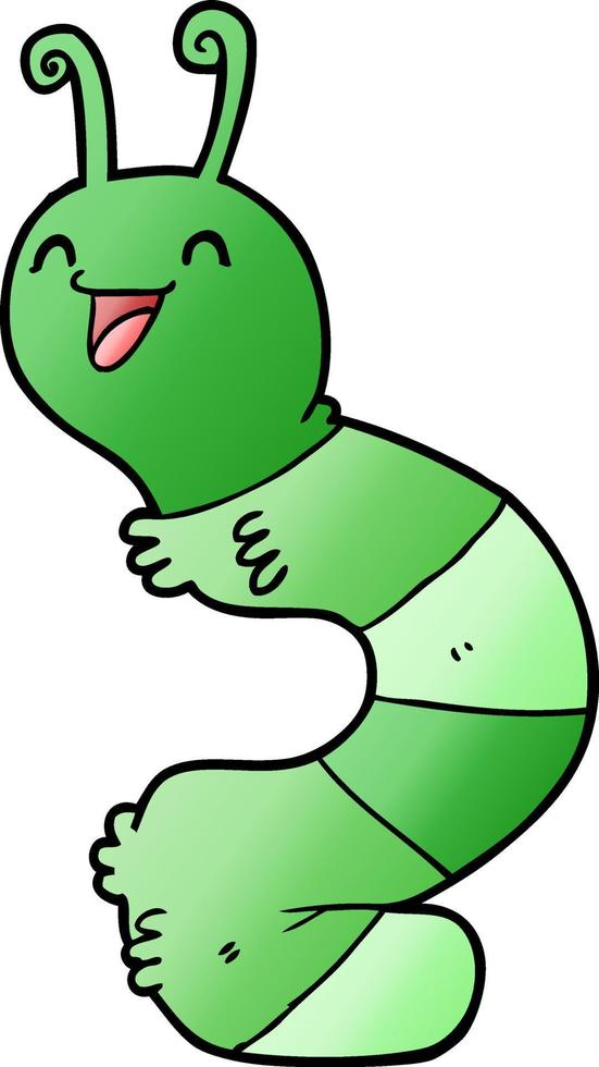 cartoon happy caterpillar vector