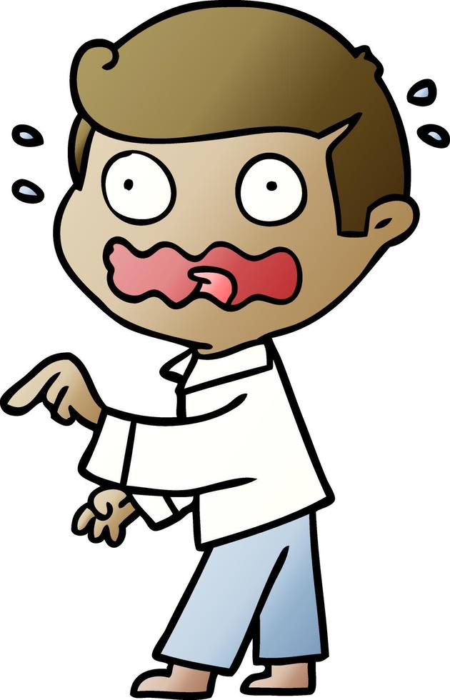 cartoon stressed out pointing vector