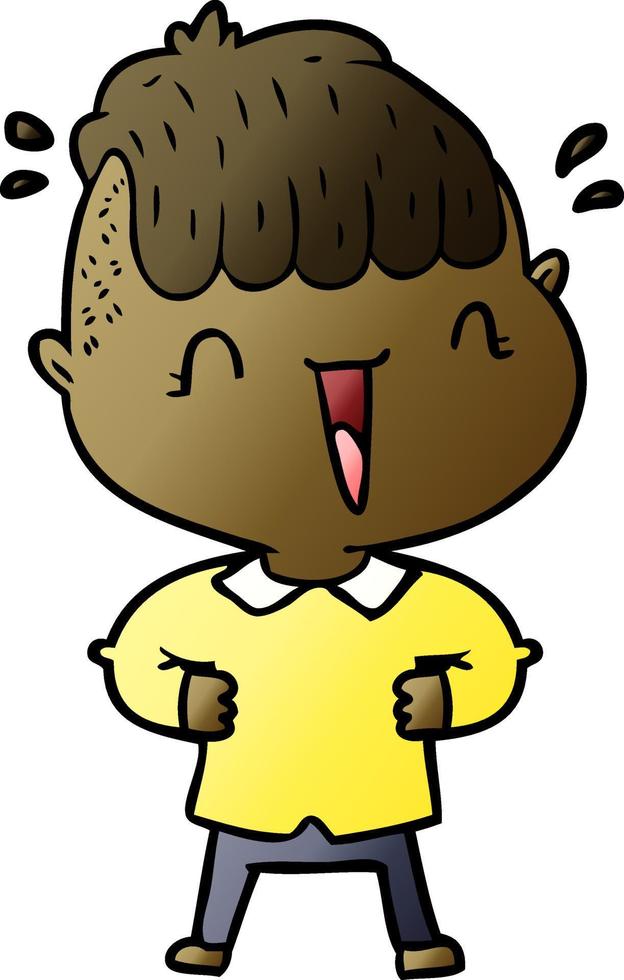 cartoon happy boy surprised vector