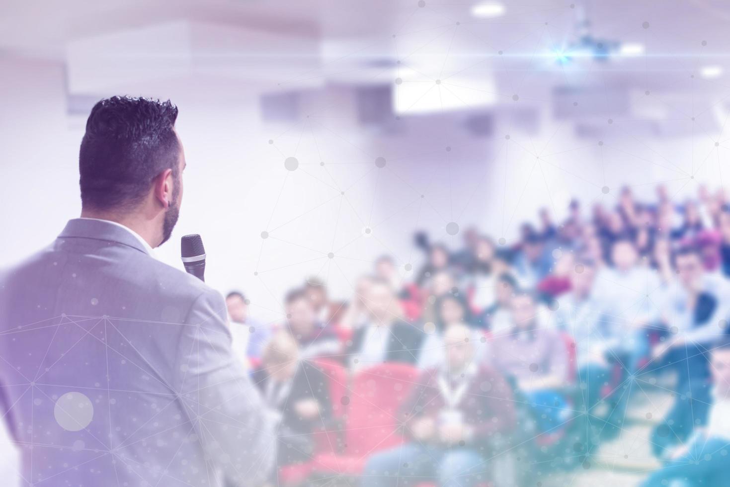 successful businessman giving presentations at conference room photo