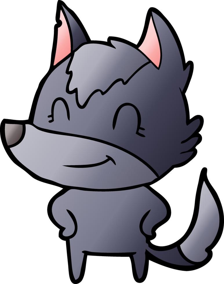 friendly cartoon wolf 12425950 Vector Art at Vecteezy