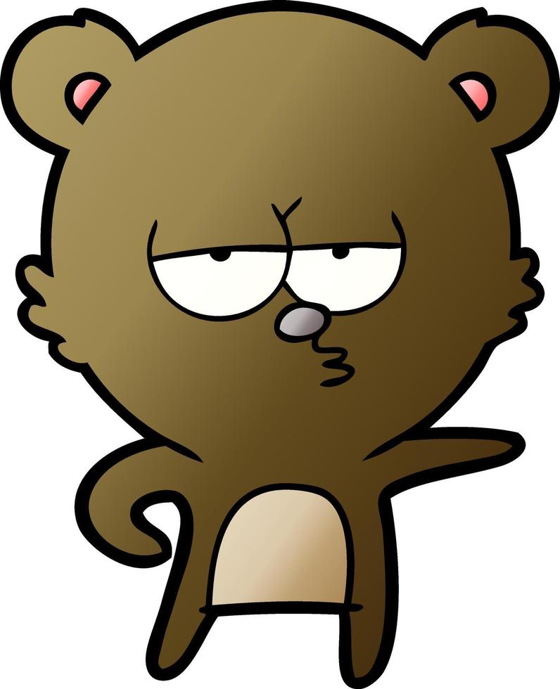 dibujos animados de oso aburrido vector