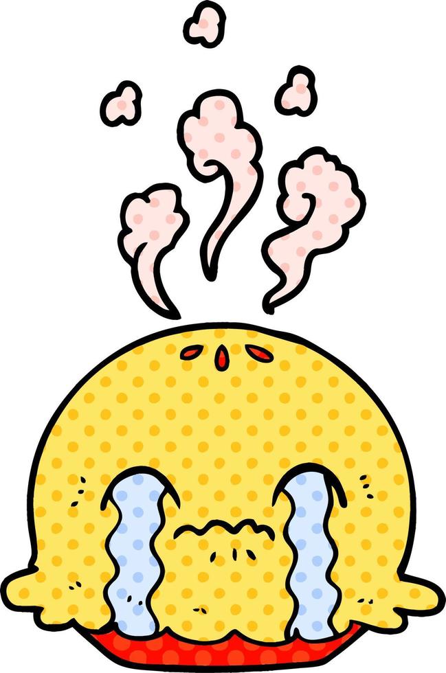 cartoon crying pie vector