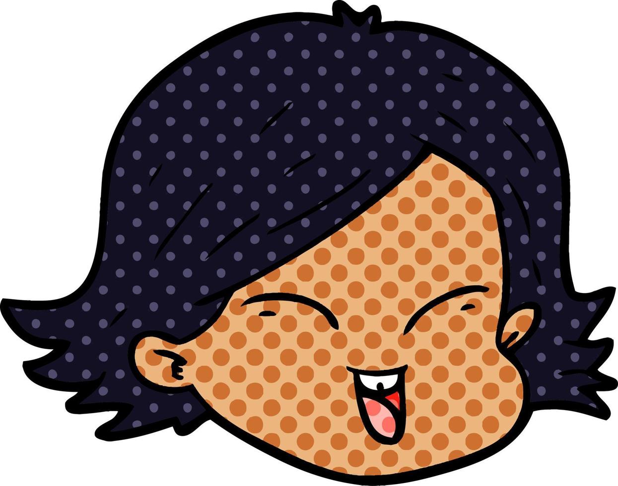 rostro femenino de dibujos animados vector