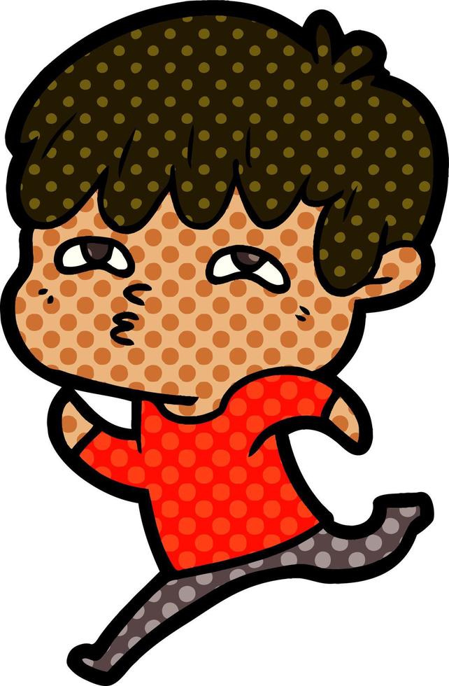 cartoon curious man vector