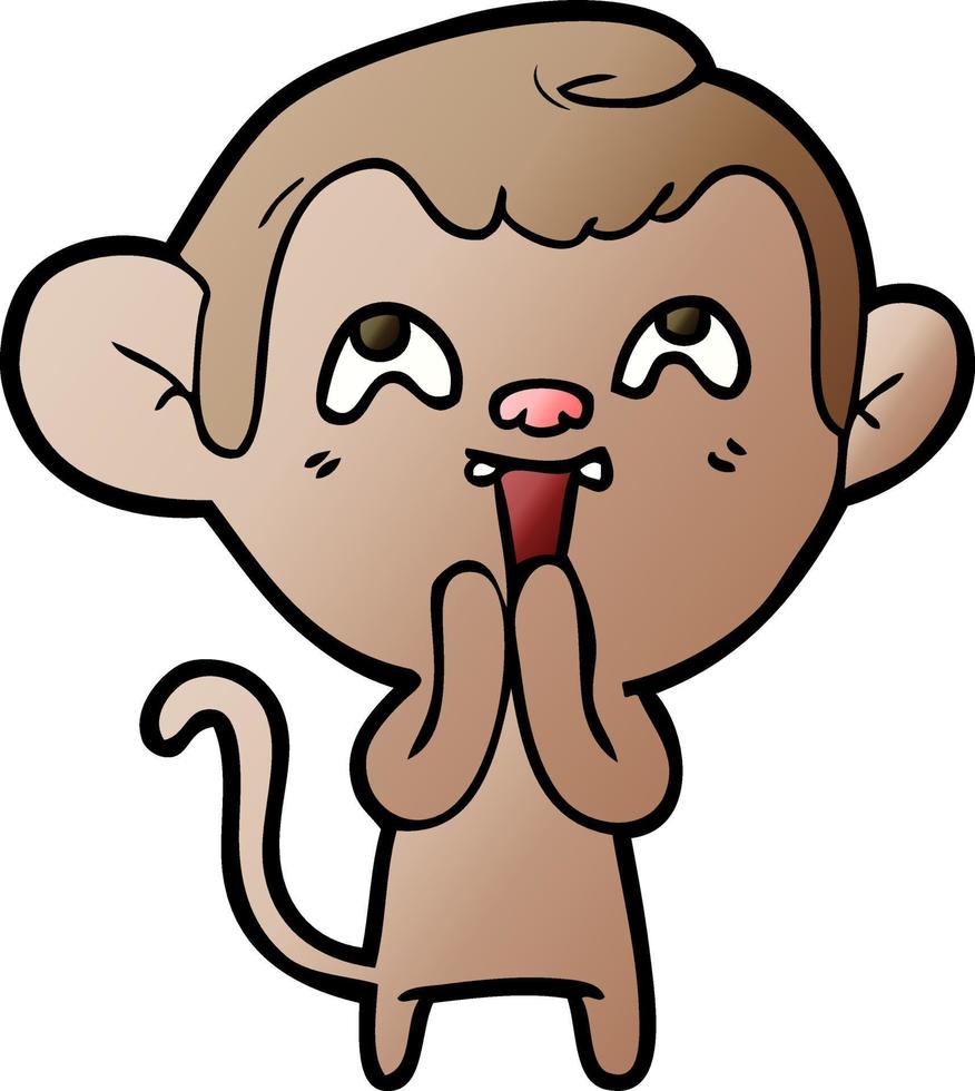crazy cartoon monkey vector