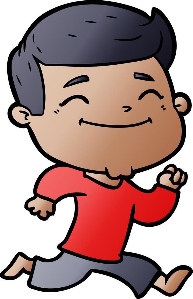 hombre de dibujos animados feliz corriendo vector