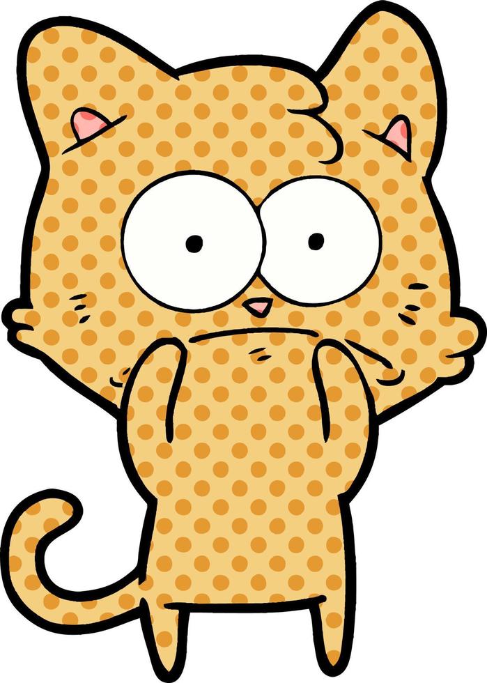 gato nervioso de dibujos animados vector