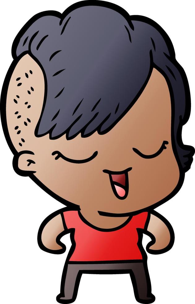 niña feliz de dibujos animados vector