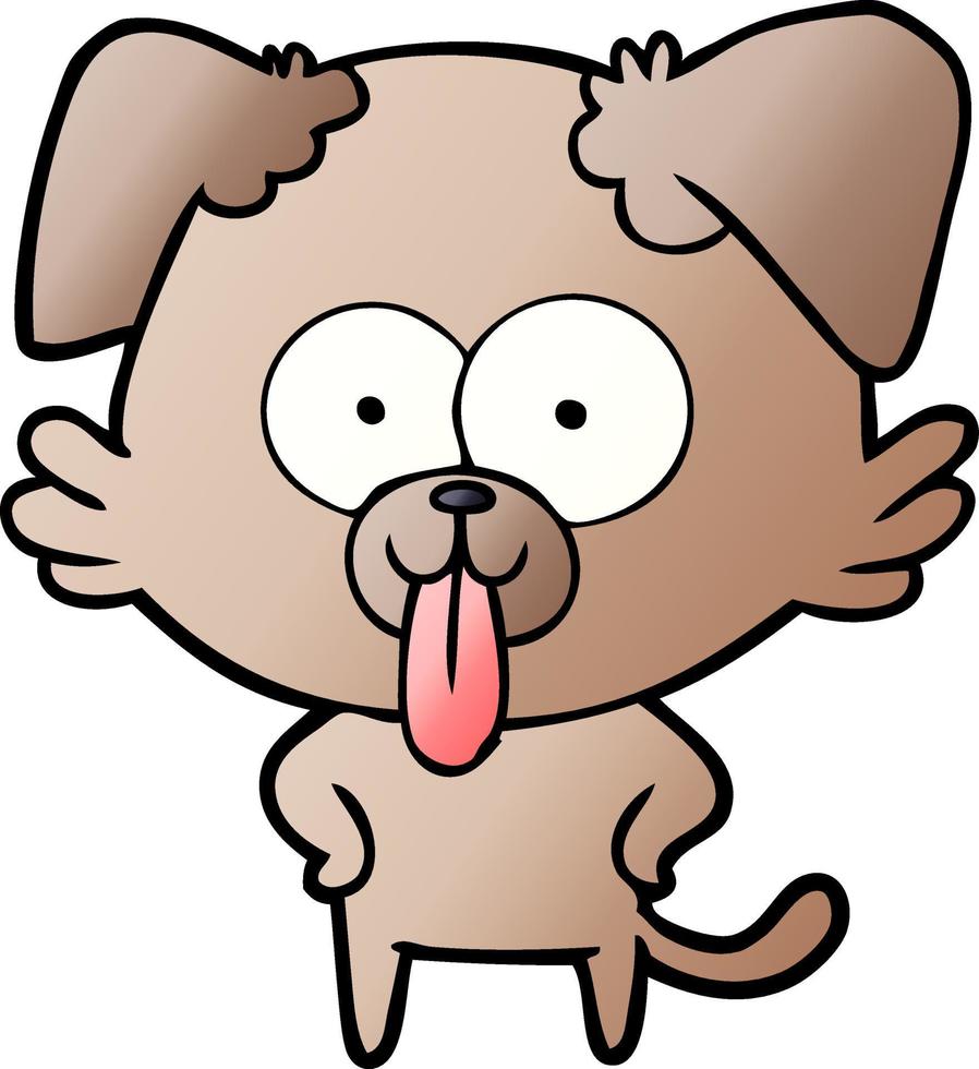 cartoon dog with tongue sticking out vector