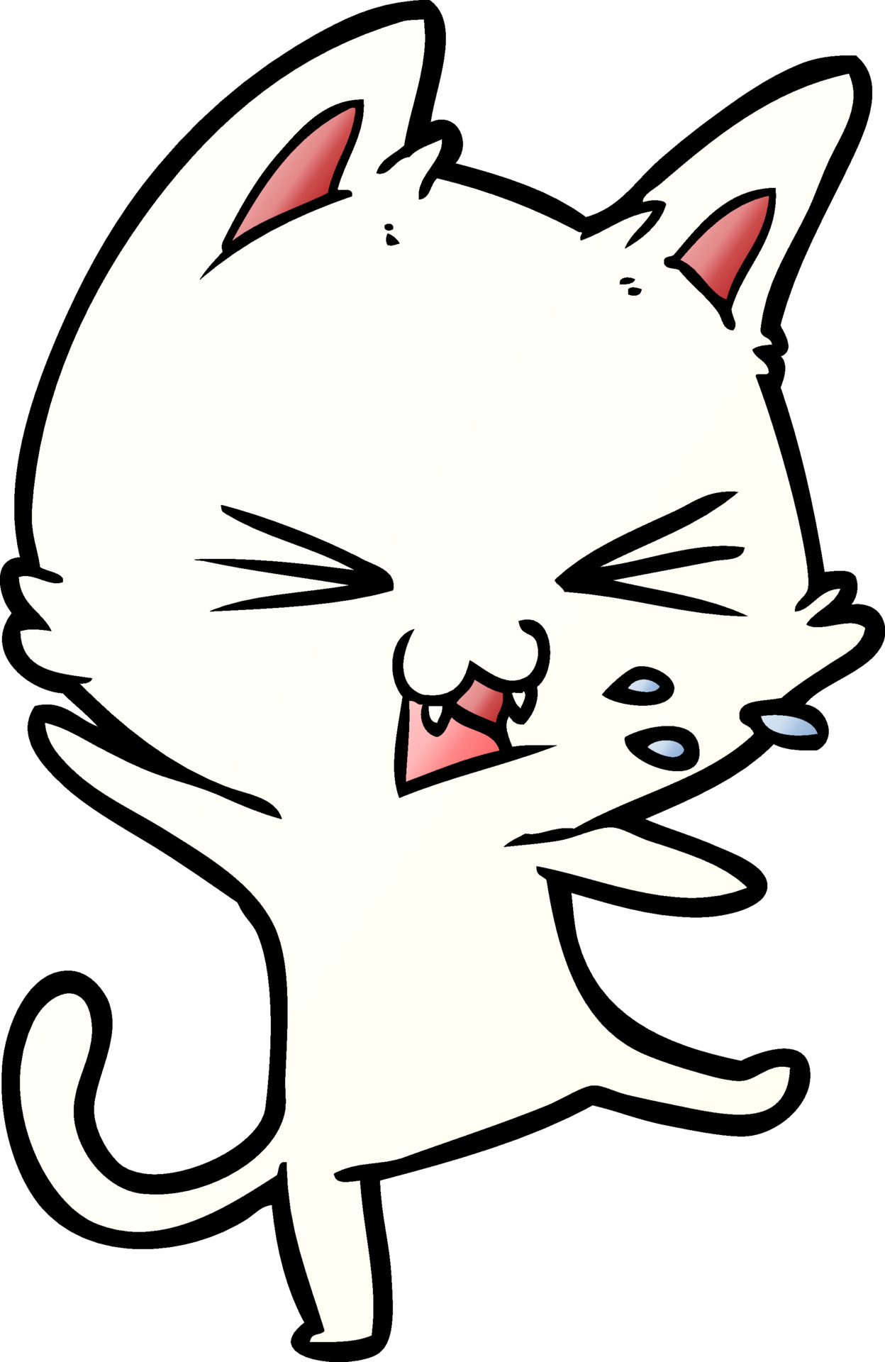 cartoon cat throwing a tantrum 12426475 Vector Art at Vecteezy