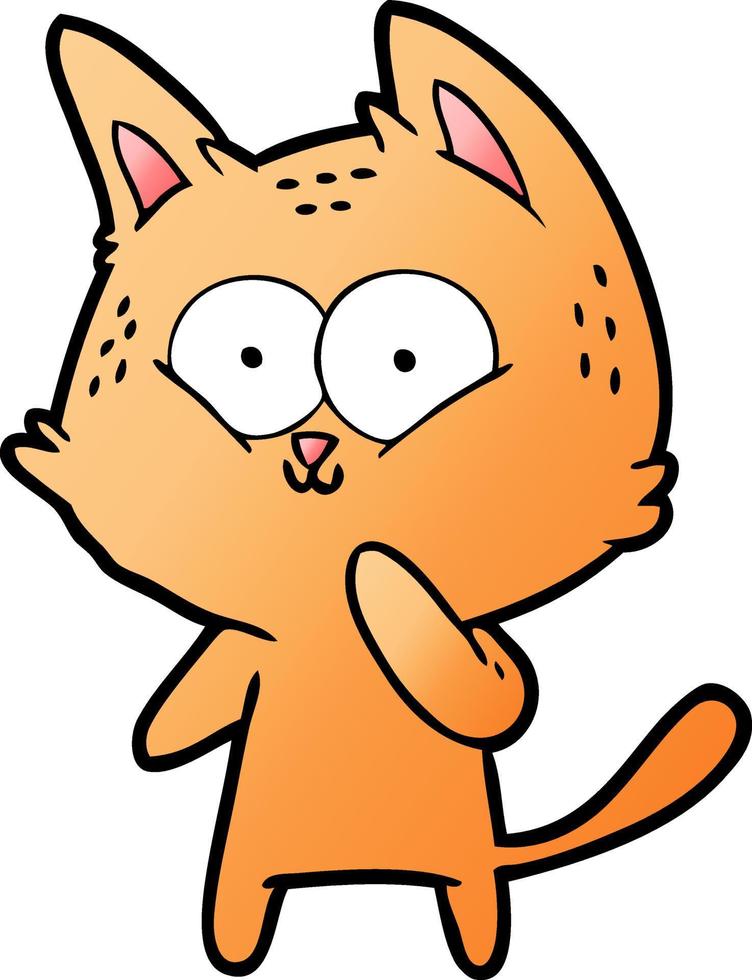 cartoon cat considering vector