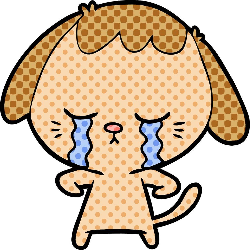 cartoon crying dog vector