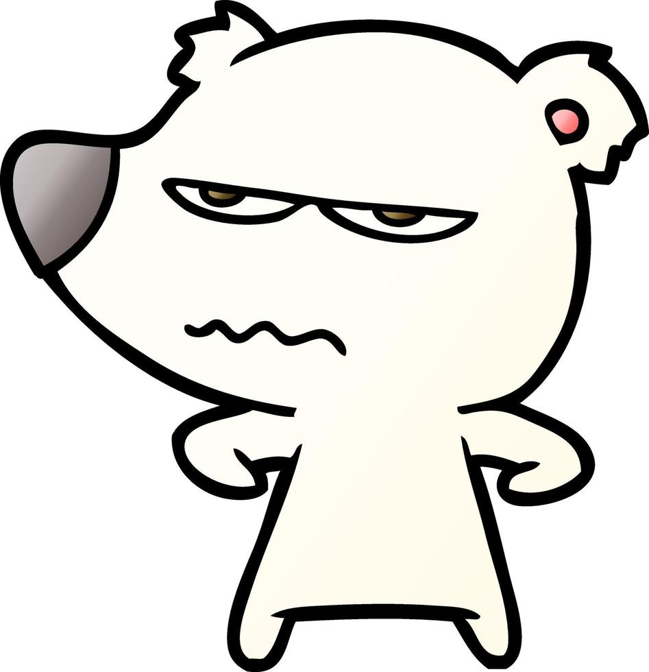 angry bear polar cartoon vector
