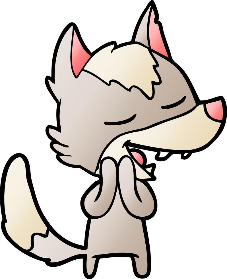 cartoon wolf laughing vector