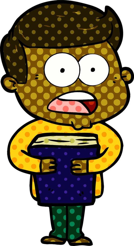 cartoon shocked man vector