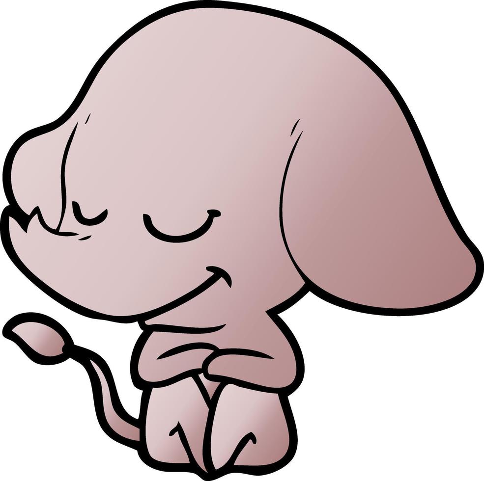cartoon smiling elephant vector