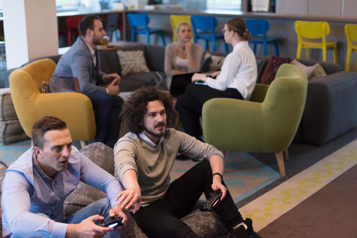 startup Office Workers Playing computer games photo