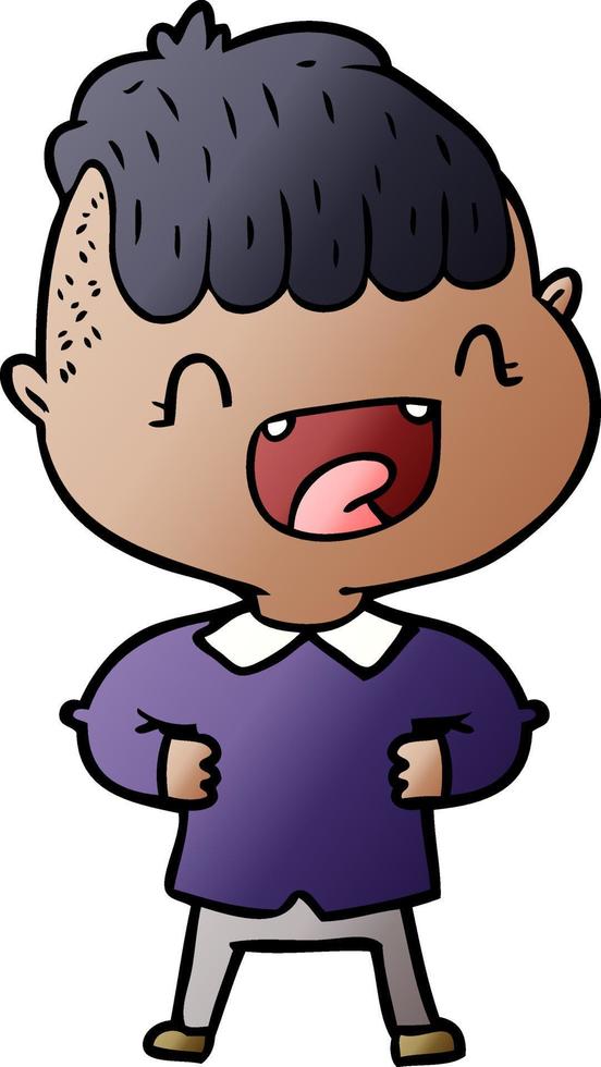 cartoon happy boy laughing vector